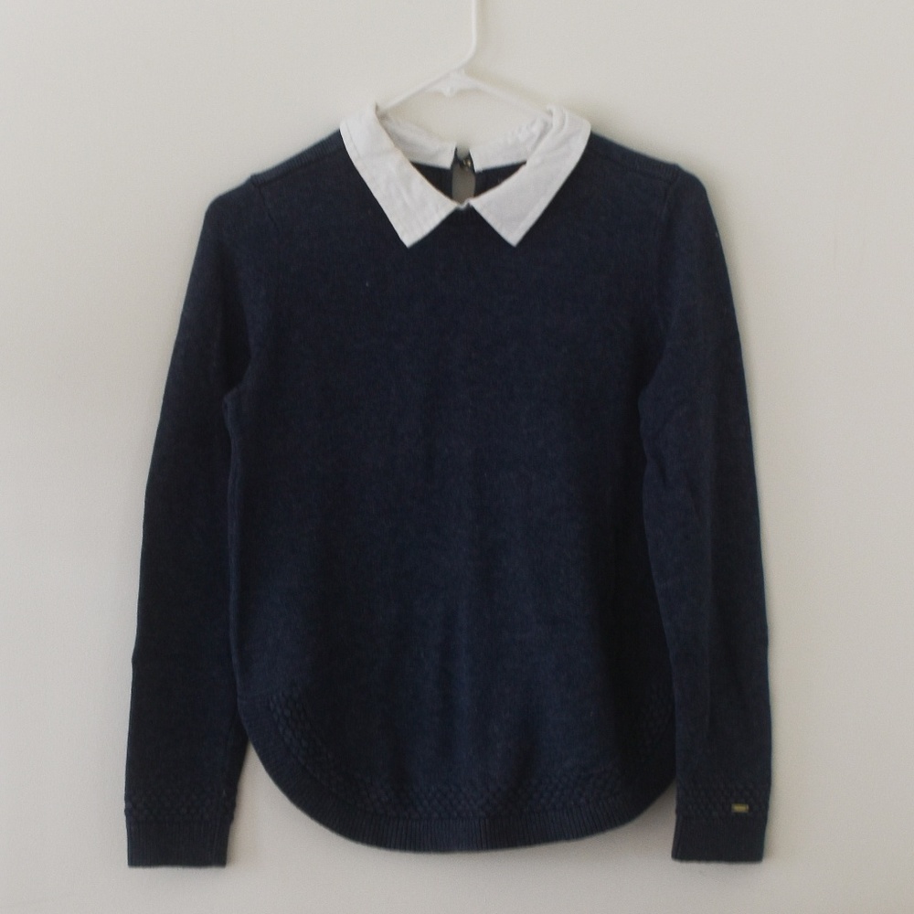 Tommy Hilfiger Knit Collared Sweater | Navy, M